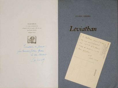 GREEN (Julien) Léviathan. Roman. Paris, Plon (Le Roseau d'or), 1929. In-8, en feuilles,...