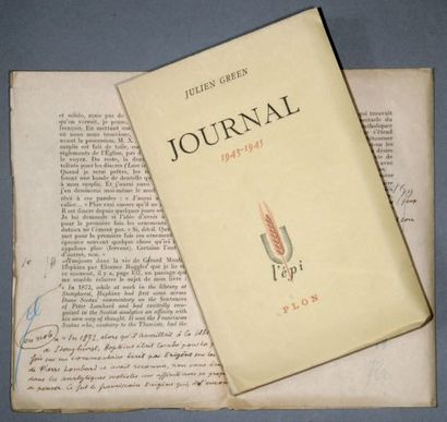 GREEN (Julien) Journal, [tome IV]: 1943-1945. Paris, Plon (L'Epi), 1949. In-12, broché...