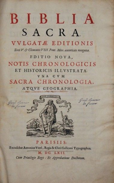 [BIBLE. Latin. 1662]. Biblia Sacra Vulgatae...