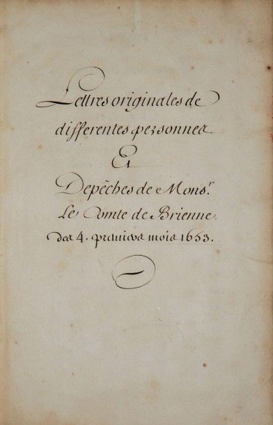 [Manuscrit] BRIENNE (Henri Auguste de Loménie,...