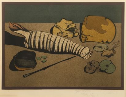 Mikhaïl CHEMIAKINE (1943) "Nature morte au couteau", 76. Epreuve d'artiste, signée,...