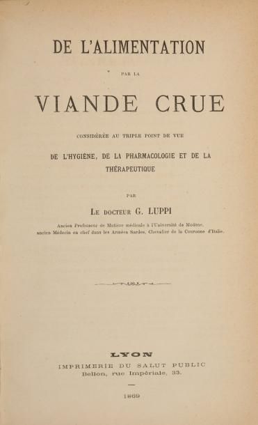 null [VIANDE] LUPPI (Géminien). De l'alimentation par la viande crue considérée au...