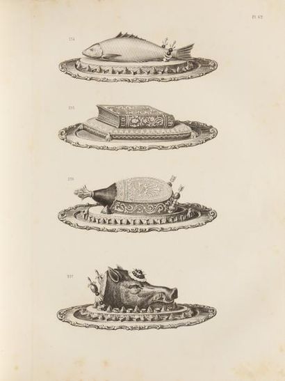 DUBOIS (Urbain) Cuisine artistique. Études de l'École moderne. Paris, Dentu, 1872-1874;...