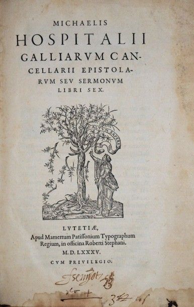 null L'HOSPITAL (Michel de). Epistolarum seu sermonum libri sex. Lutetiae, in officina...