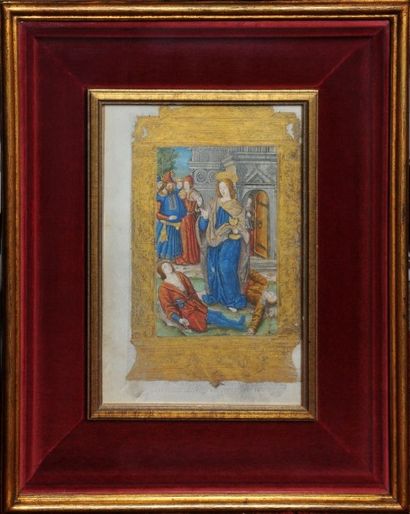 null [Livre d'heures]. Feuillet isolé du Livre d'heures à l'usage de Rome, publié...