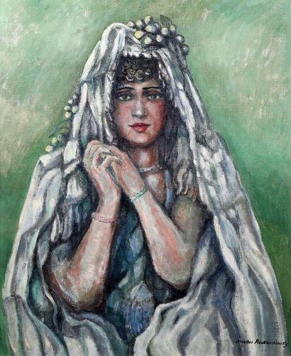 null RIABOUCHINSKY Nicolas (1877-1951).

Portrait de la femme de l'artiste en costume...