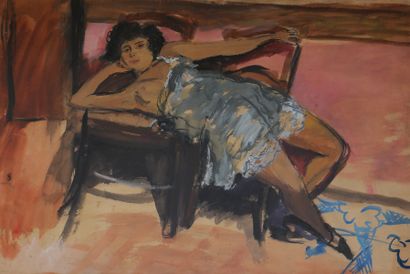 null *LAUNOIS Jean (1898-1942). Mort à Alger.

[Carpe diem], Femme en bleu, vers...