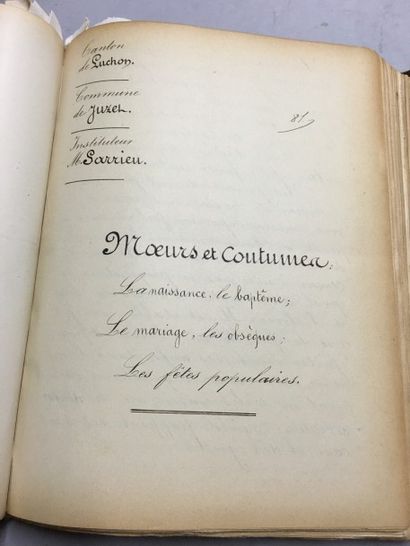 null [Haute-Garonne]. [Manuscrit]. Mœurs et coutumes de la Haute-Garonne. Important...