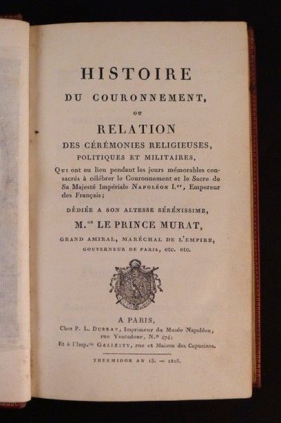 null DUSAULCHOY DE BERGEMONT (Joseph-François-Nicolas). Histoire du couronnement...