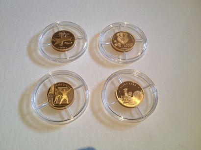 null Ensemble de pièces en or comprenant : 

- 1 x 50 € Marcel Dassault en or (920/1000)...