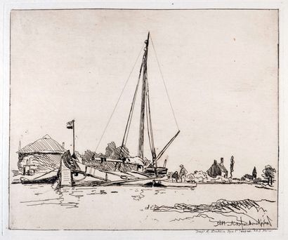 null JONGKIND, Johan-Barthold (1819-1891).- [Cahier de six eaux-fortes [sic]. Vues...