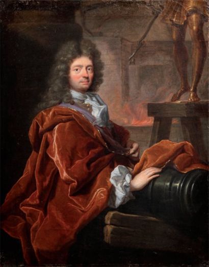 ÉCOLE FRANCAISE VERS 1700 ATELIER DE HYACINTHE RIGAUD. Portrait du fondeur Jean Balthasar...