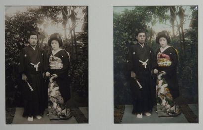  JAPON, C. 1940. Portraits et intérieurs. 17 tirages argentiques d'époque, dont 8...