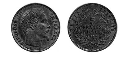 5 francs petit module. Paris. 1854. (G. 1000)....