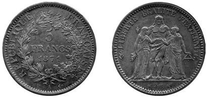 LA COMMUNE (1871). 5 francs Camélinat. Paris....
