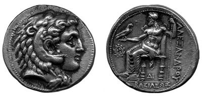 null Tétradrachme. Sidé (325-320) Tête d'Héraclès coiffé de la peau de lion. R./...