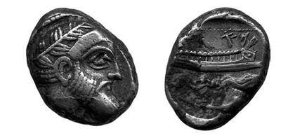 Phénicie. Arados. Statère (350-332). Tête...