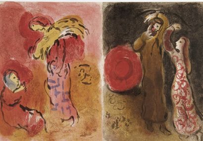 Marc Chagall Ruth glaneuse. Rencontre de Ruth et de Booz - Verve vol. X (Nos 37 et...