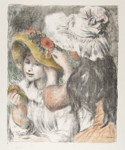 Pierre-Auguste Renoir Le chapeau épinglé, deuxième planche. vers 1898. Lithographie....