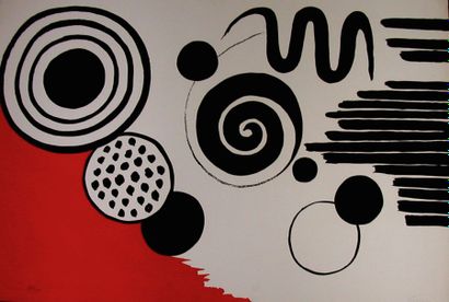 Calder (1898-1976) Grande composition, circa 1970 Lithographie en couleurs, épreuve...