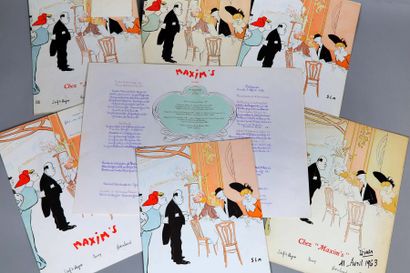 null ** [Maxim's]. ENSEMBLE DE 13 MENUS CHEZ MAXIM'S.

30 juin 1959 - 11 avril 1963...