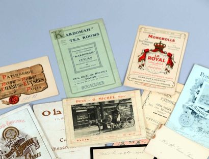 null ENSEMBLE DE 10 CATALOGUES DE TRAITEURS DE PARIS. Années 1890-1910.

Olida, comestibles...