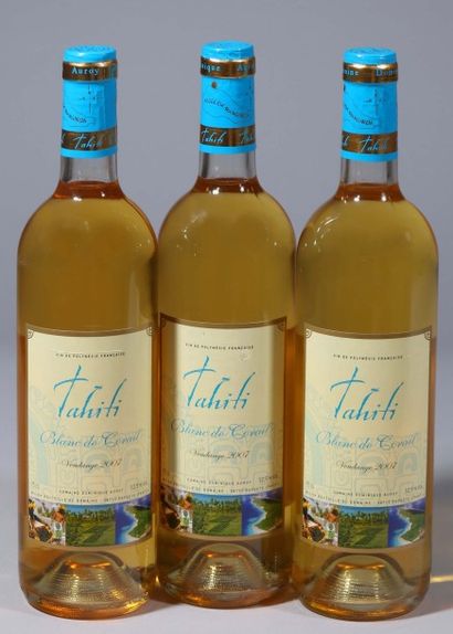 null 3 Bouteilles Vin de Polynésie Française blanc sec TAHITI "Blanc du Corail"-...