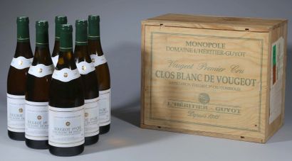 null 6 bouteilles Vougeot 1er cru "Clos Blanc de Vougeot" Domaine L'Héritier-Guyot...