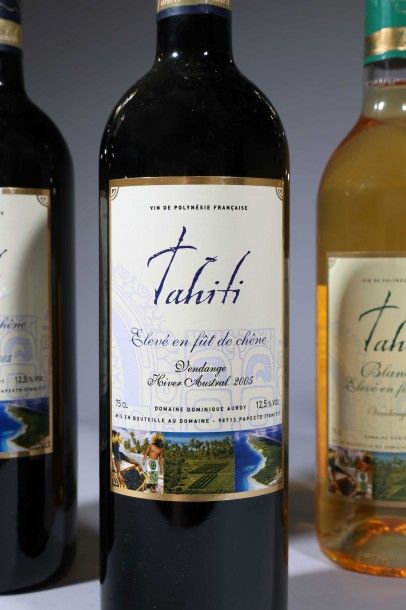 null 3 Bouteilles Vin rouge de TAHITI "Ranguiroa" - D. AUROY 2005.