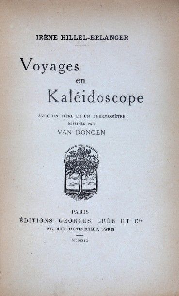 null HILLEL-ELANGER (Irène). Voyages en Kaleidoscope. Paris, Les Éditions G. Crès...