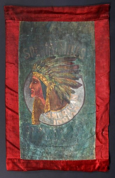 null " AMERICAN INDIAN / SPERRY MILLS ".

Exceptionnelle peinture sur toile " American...