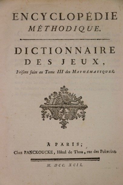 [LACOMBE (Jacques)]. Encyclopédie méthodique....