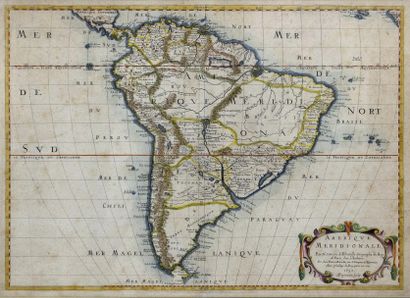 null SANSON D'ABBEVILLE (Nicolas). Amérique méridionale, 1650. Belle gravure en couleurs....