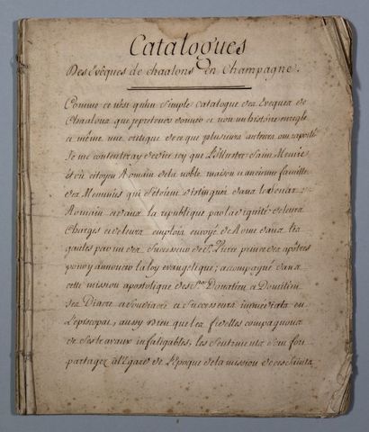 null [Manuscrit]. [Champagne]. [Évêques]. Ensemble de deux manuscrits du XVIIIe siècle...