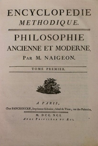 NAIGEON (Jacques-André). Encyclopédie méthodique....