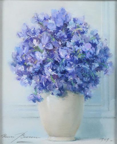 Henri BURON (1880-1969).
Bouquet de violette,...