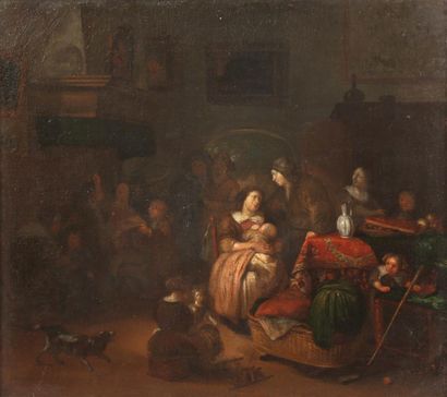 Richard BRAKENBURG (Haarlem 1650-1702).
Scène...