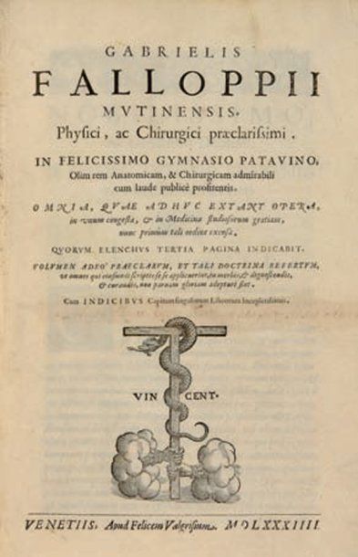 FALLOPPIO, GABRIELE Gabrielis Falloppii Mutinensis, physici, ac chirurgici praeclarissimi....