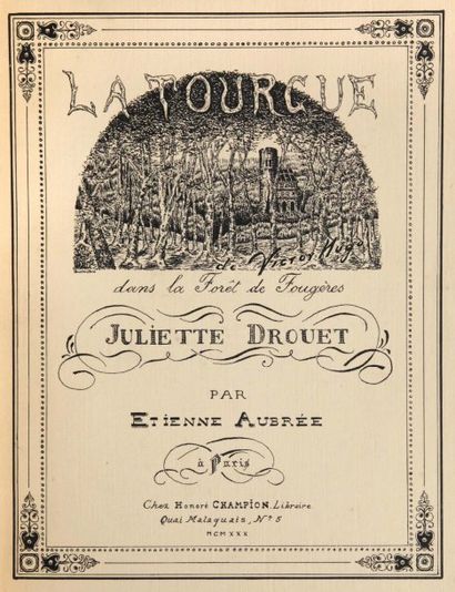 AUBREE (ETIENNE). Juliette Drouet. 1 vol. gd in-4 relié ½ toile bleue à la bradel,...