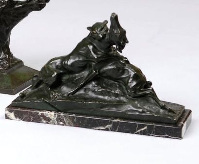 D'après Charles Louis Eugène VIRION(1865-1946). « Jaguar attaquant une gazelle »....