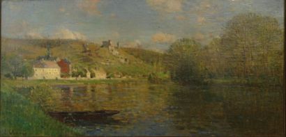 Eugène CLARY(1856-1930). « Les Andélys et Château-Gaillard ». Huile sur toile, signée...