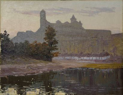 Nicolas P. HIMONA (1865-1920). « Vue du monastère Kamenetz-Podolsk ». Huile sur toile,...