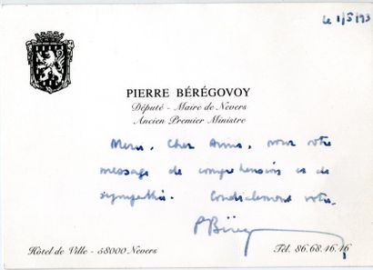 Bérégovoy Pierre [Déville-les-RoueN, 1925 - Nevers, 1993] Homme Politique français,...