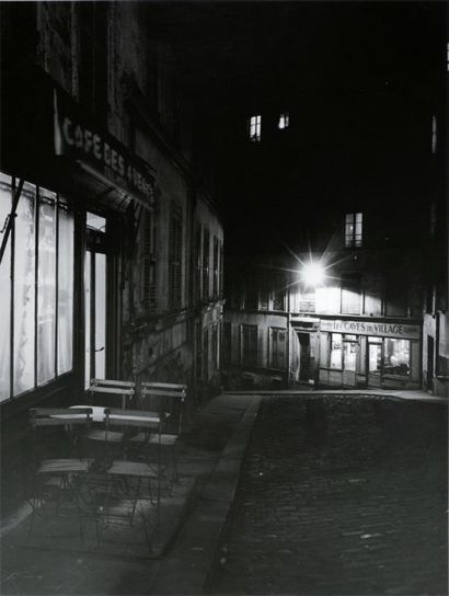 René-Jacques (René Giton, dit) (1908-2003) Le café des quatre vents, Montmartre....