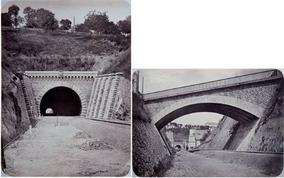 Jules Duclos Ligne de Nantes à Chateaulin, c. 1865. Pont de la rue de l'hospice à...
