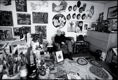 Roberto Battistini (né en 1959) Corneille dans son atelier, rue du Dahomé. Paris,...