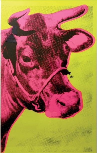 Andy Warhol ( d'après ). (1928-1987) COW wall paper, 1989. Sérigraphie en couleurs...