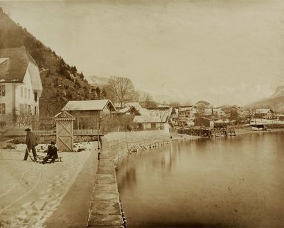 Adolphe Braun (1811-1877) Village de Savoie, c. 1870. Tirage albuminé, monté sur...