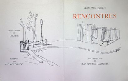null DARAGNES. FARGUE (Léon-Paul). Rencontres. Paris, Daragnès, 1954. In-4, en feuilles,...
