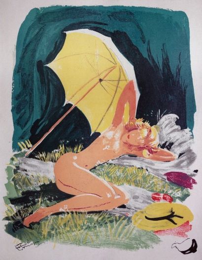 null DOMERGUE. SAINT-LAURENT (Cécil). La Parisienne. Paris, Foret, 1956. In-folio,...